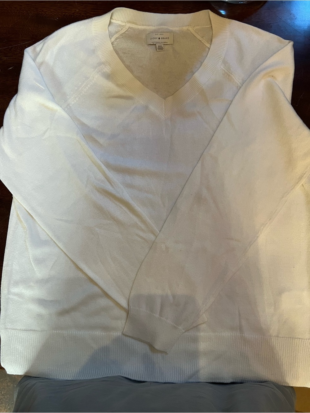 Lucky Brand Women's Cream V-Neck Sweater